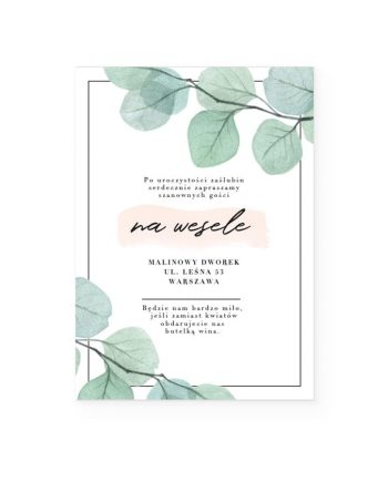 zaproszenie na wesele Boho Eucalyptus