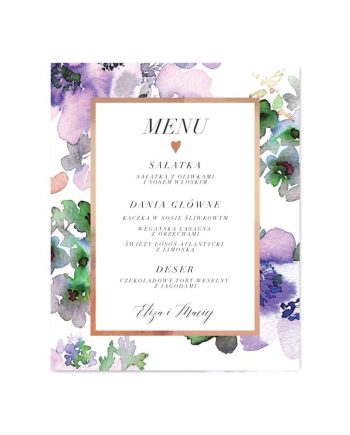 menu weselne Romantic Anemones