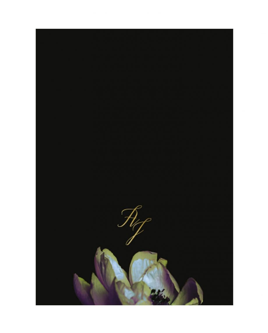 Dark flowers zaproszenie jednokartkowe